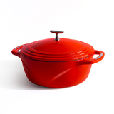 Lodge USA Enamel™  4.5 Qt. Enameled Cast Iron Dutch Oven, - Made in USA CHOOSE from 3 colours