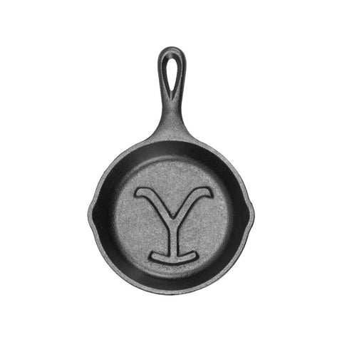 Yellowstone™ 5 Inch Seasoned Cast Iron “Power Y” Mini Skillet  SKU: L5MSYW