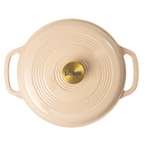 6 Quart Enamel DO, Latte, Gold Knob