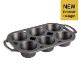 MUFFIN PAN 6 CUP  LODGE CAST IRON New Design IN STOCK NOW